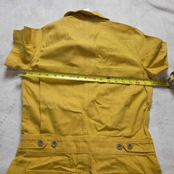 New XS Madewell short-sleeve coverall jumpsuit in Greek Gold yellow - Picture 9 of 14